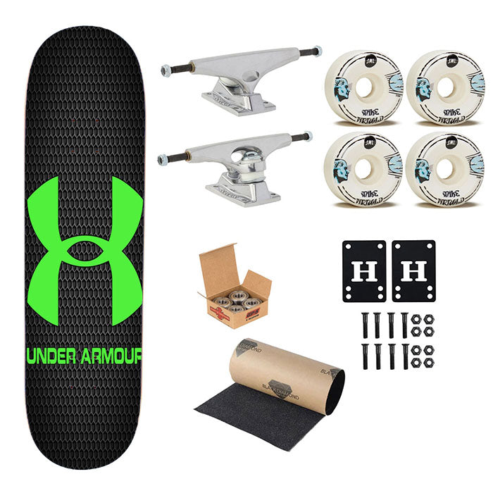 Under Armour Green Texture Skateboard Complete Board 8.0" X 31.75"