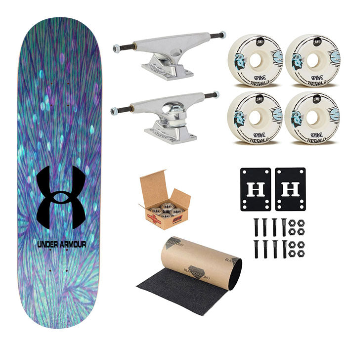 Under Armour Logo Wallpaper Skateboard Complete Board 8.0" X 31.75"