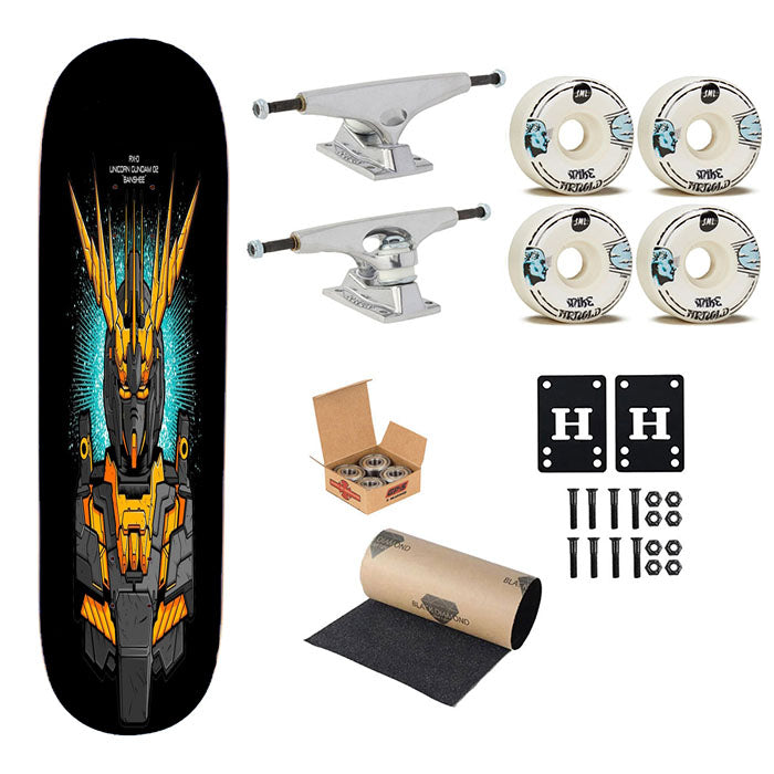 Unicorn Banshee Gundam Mecha Skateboard Complete Board 8.0" X 31.75"