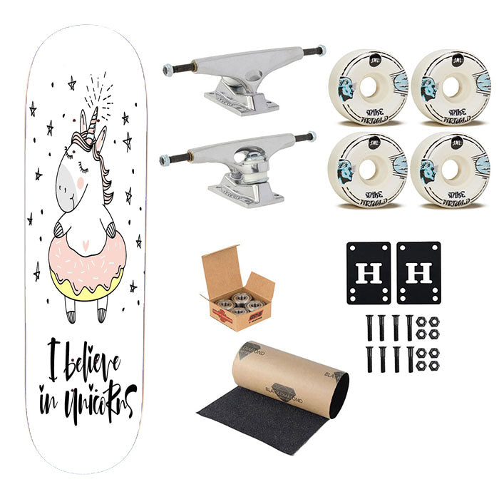 Unicorn Believe In Skateboard Complete Board 8.0" X 31.75"