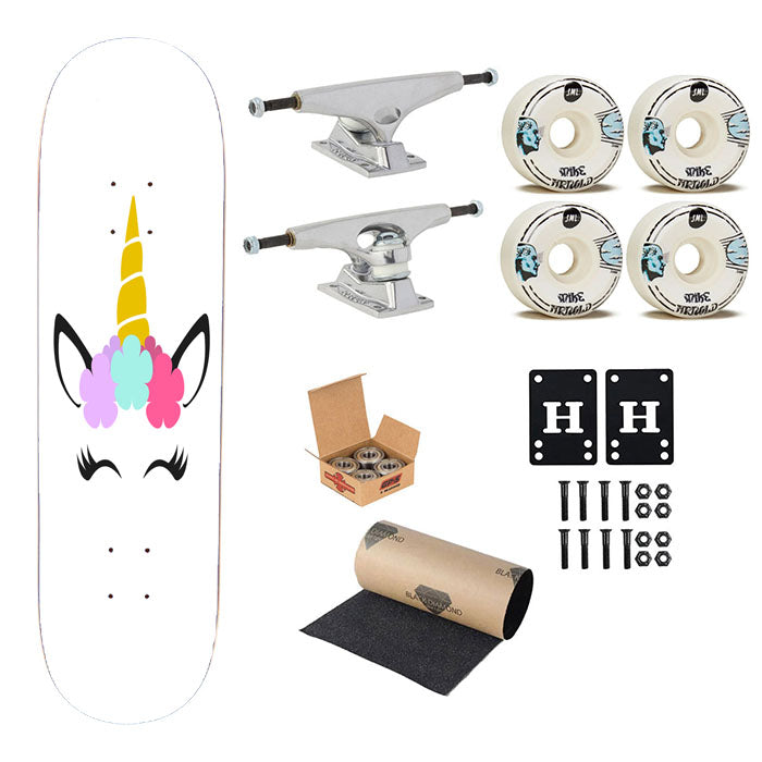 Unicorn Clip Art 1 Skateboard Complete Board 8.0" X 31.75"