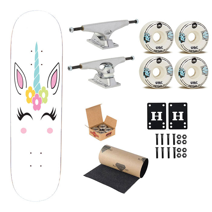 Unicorn Clip Art 2 Skateboard Complete Board 8.0" X 31.75"