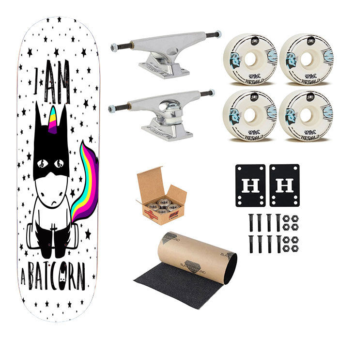 Unicorn Cute A Batcorn Skateboard Complete Board 8.0" X 31.75"