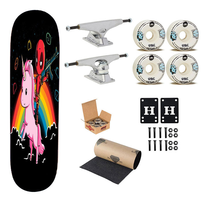 Unicorn Deadpool Skateboard Complete Board 8.0" X 31.75"