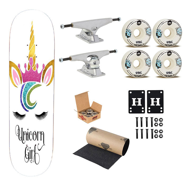 Unicorn Girl Skateboard Complete Board 8.0" X 31.75"