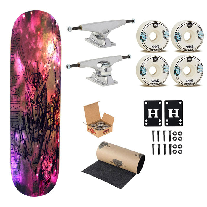Unicorn Gundam Phoenix Galaxy Skateboard Complete Board 8.0" X 31.75"
