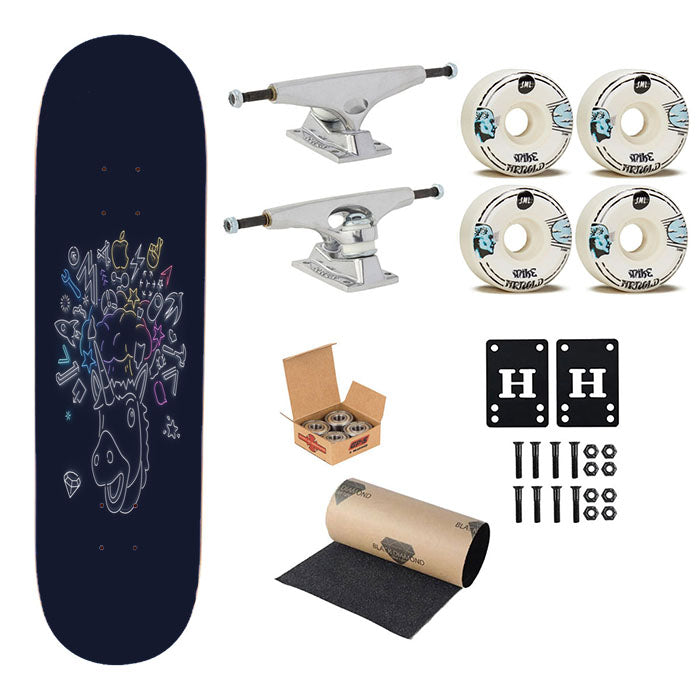 Unicorn Head Skateboard Complete Board 8.0" X 31.75"