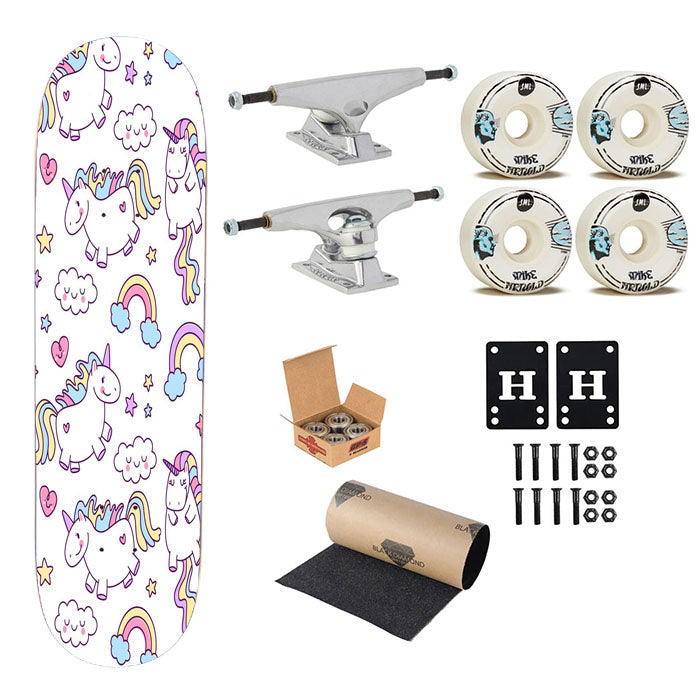 Unicorn Horse Pattern Illustration Skateboard Complete Board 8.0" X 31.75"