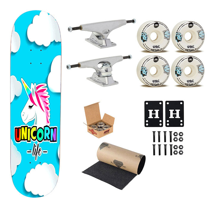 Unicorn Life Rainbow And Cloud Skateboard Complete Board 8.0" X 31.75"