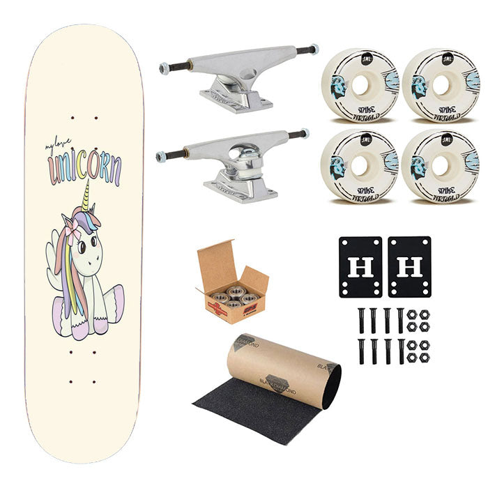 Unicorn Pink Skateboard Complete Board 8.0" X 31.75"