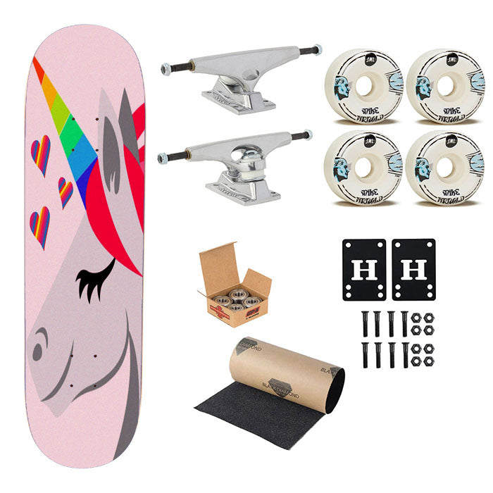 Unicorn Pink Love Skateboard Complete Board 8.0" X 31.75"