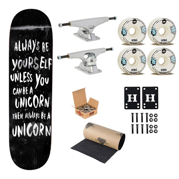Unicorn Quote Skateboard Complete Board 8.0" X 31.75"