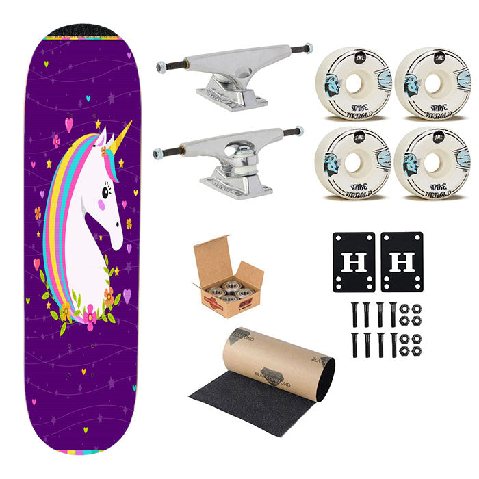 Unicorn Rainbow 2 Skateboard Complete Board 8.0" X 31.75"