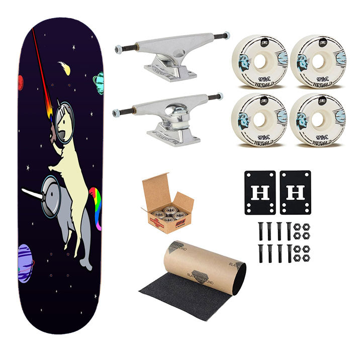 Unicorn Riding Narwhal In Space Skateboard Complete Board 8.0" X 31.75"