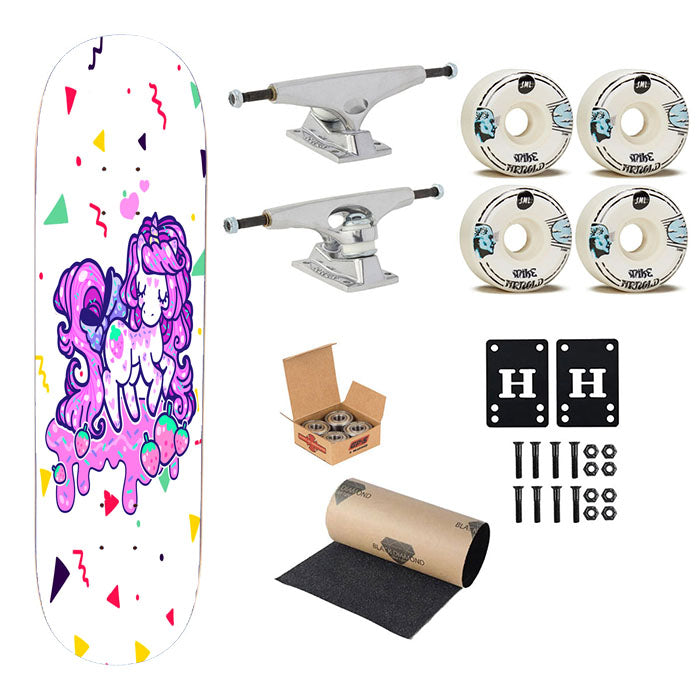 Unicorn Strawberry Skateboard Complete Board 8.0" X 31.75"