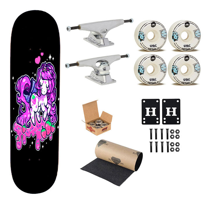 Unicorn Strawberry Purple Skateboard Complete Board 8.0" X 31.75"
