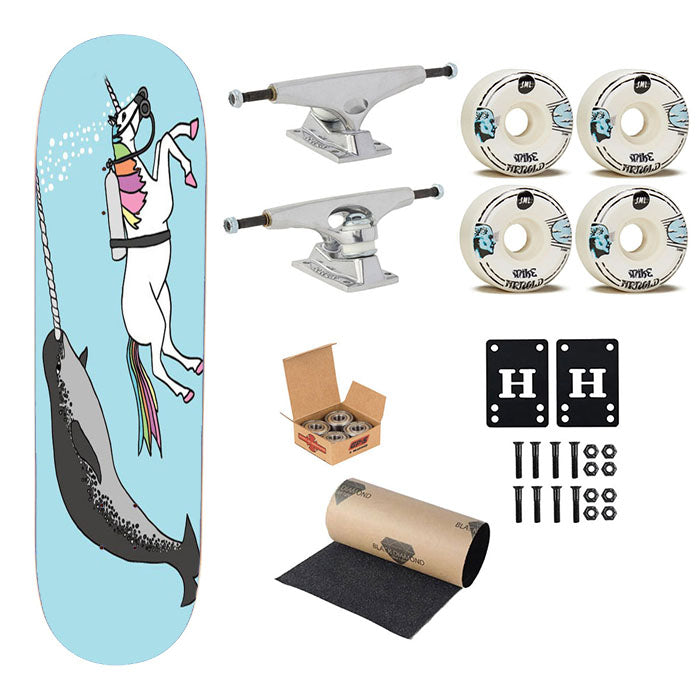 Unicorn Swimming Skateboard Complete Board 8.0" X 31.75"