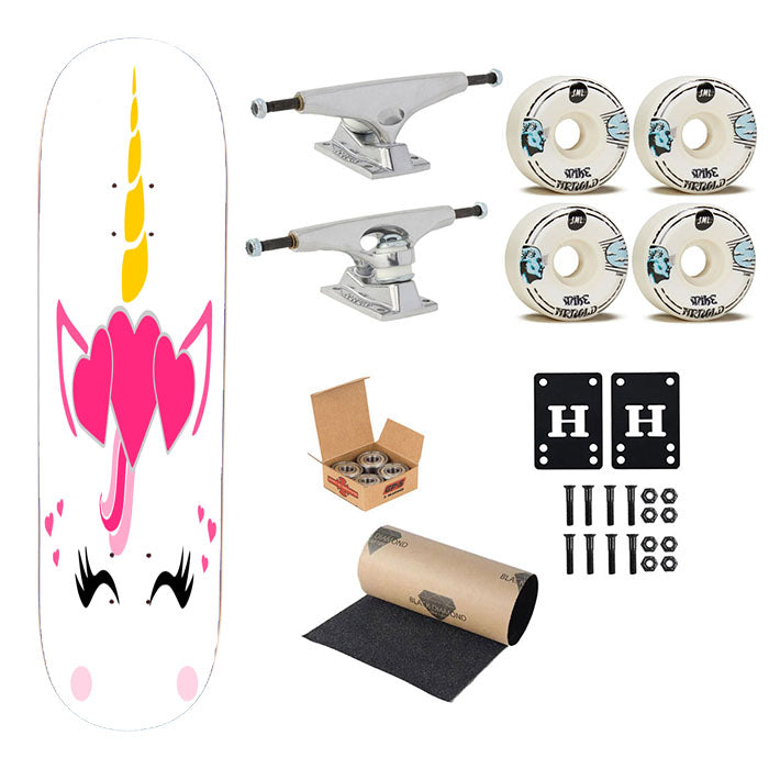 Unicorn Valentine Clip Art Skateboard Complete Board 8.0" X 31.75"