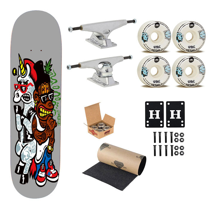 Unicorns Tattoos And Friends Dollar Skateboard Complete Board 8.0" X 31.75"