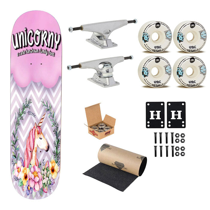 Unicorny Clip Art Poster Skateboard Complete Board 8.0" X 31.75"