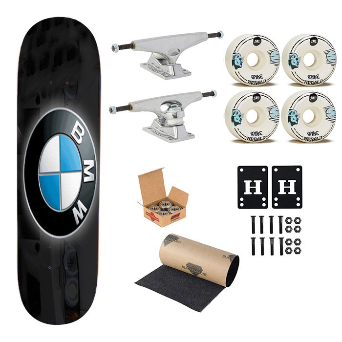 Unique Design Bmw Emblem Pattern Skateboard Complete Board 8.0" X 31.75"