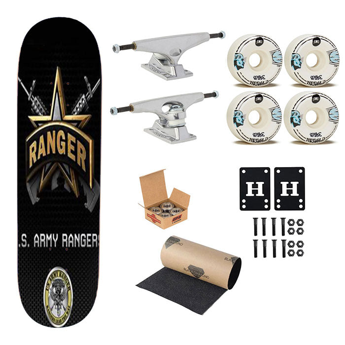 Us Army Rangers Skateboard Complete Board 8.0" X 31.75"