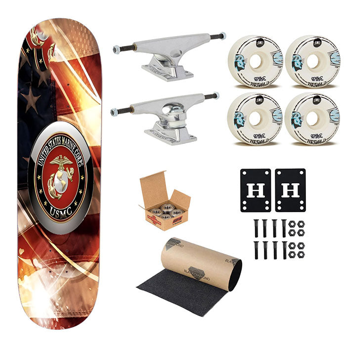 Us Marine Corps Usmc 2 Skateboard Complete Board 8.0" X 31.75"