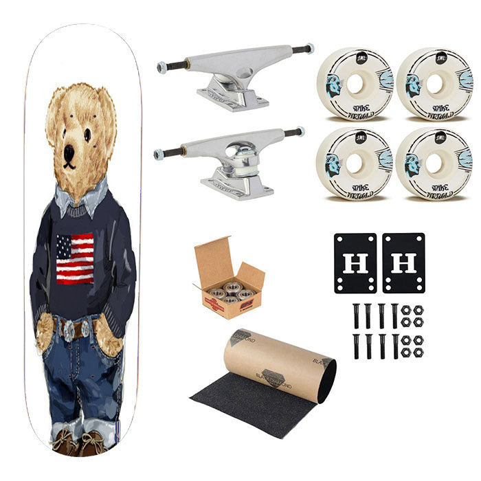 Usa Bear Polo Ralph Lauren Skateboard Complete Board 8.0" X 31.75"
