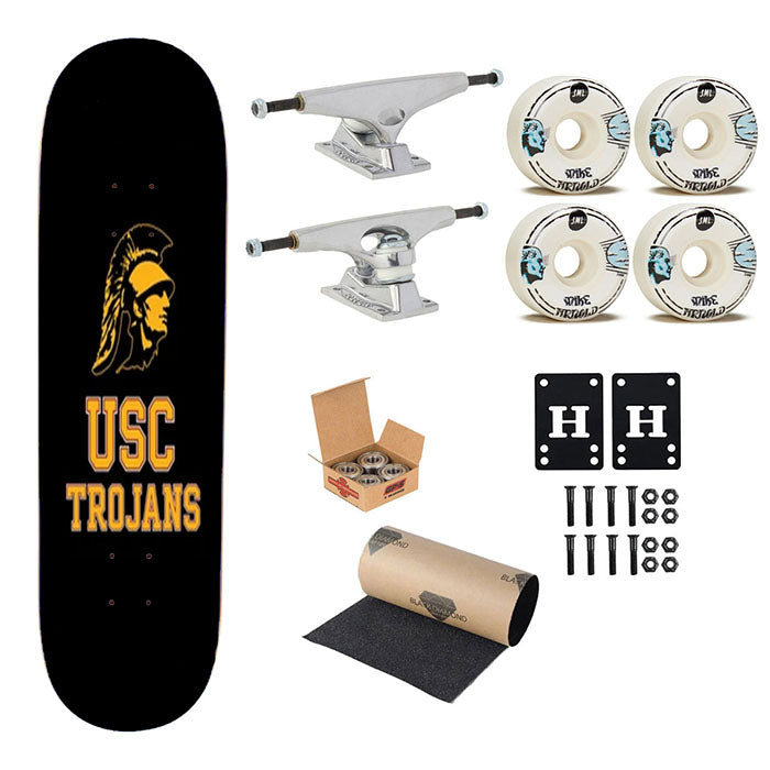 Usc Trojans Logo Skateboard Complete Board 8.0" X 31.75"