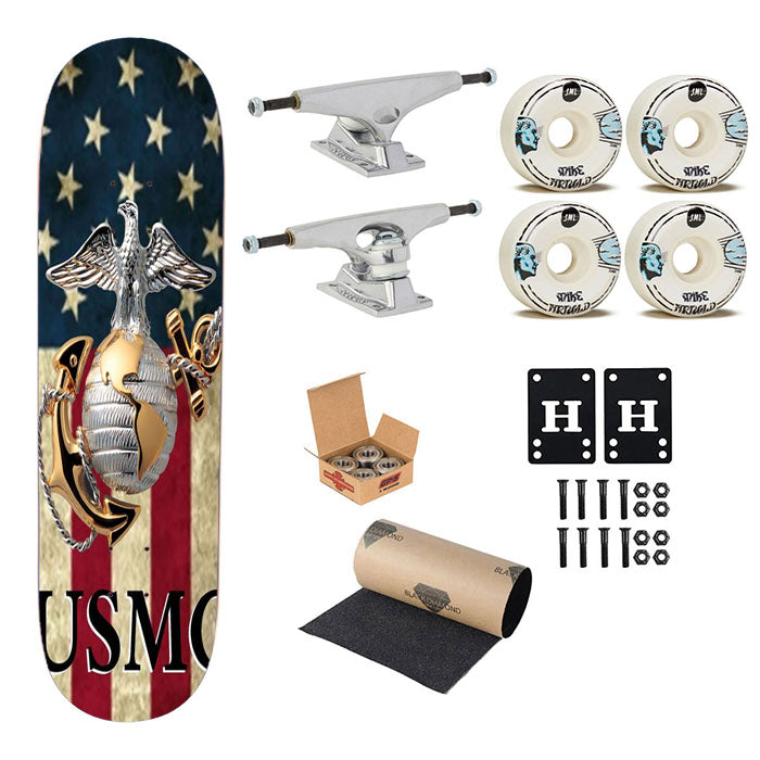 Usmc America Skateboard Complete Board 8.0" X 31.75"