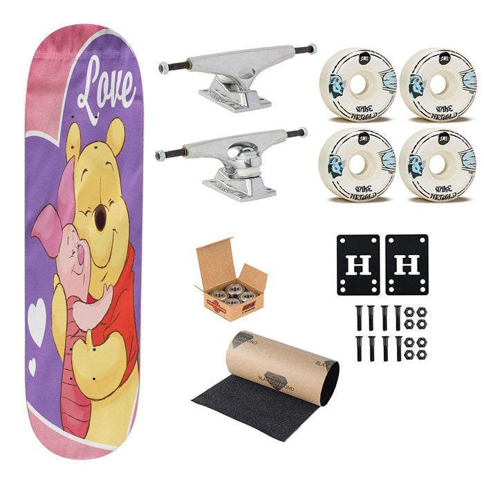 Valentines Day Winnie The Pooh Skateboard Complete Board 8.0" X 31.75"