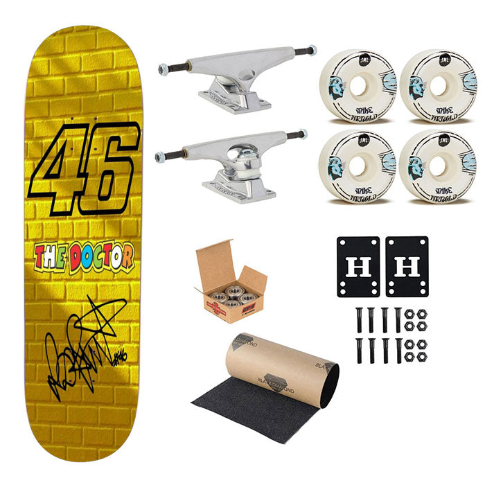Valentino Rossi The Doctor In Yellow Skateboard Complete Board 8.0" X 31.75"