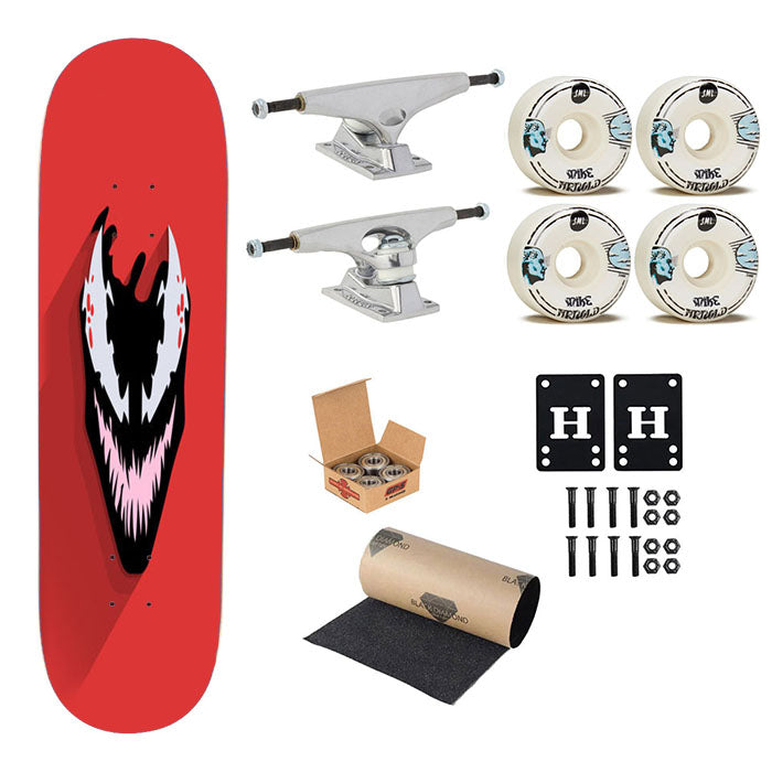 Venom Art Face Skateboard Complete Board 8.0" X 31.75"