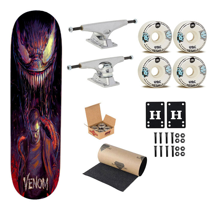 Venom Red Poster Skateboard Complete Board 8.0" X 31.75"