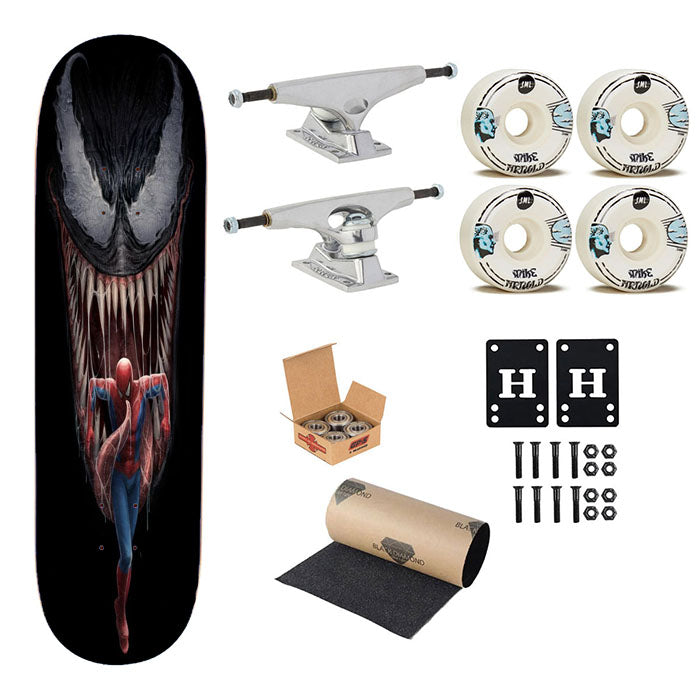 Venom Spiderman Couple Skateboard Complete Board 8.0" X 31.75"