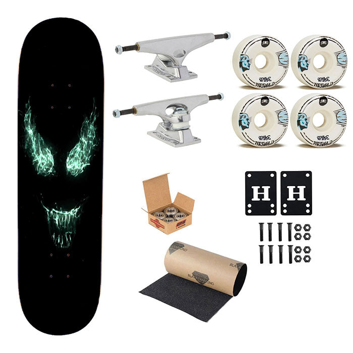 Venom Trailer Face Logo Skateboard Complete Board 8.0" X 31.75"