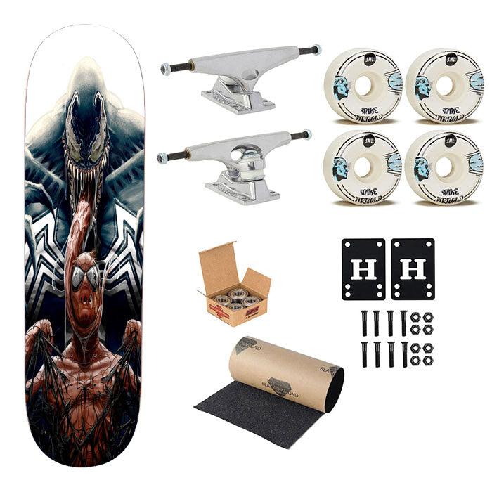 Venom Vs Spider Man Artwork 4K Skateboard Complete Board 8.0" X 31.75"