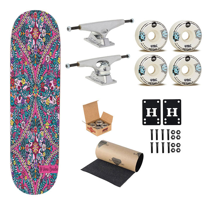 Vera Bradley New Pattern Kaleidoscope Skateboard Complete Board 8.0" X 31.75"