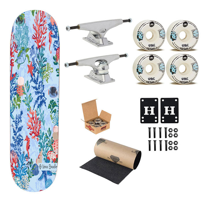 Vera Bradley New Pattern Shore Thing Skateboard Complete Board 8.0" X 31.75"