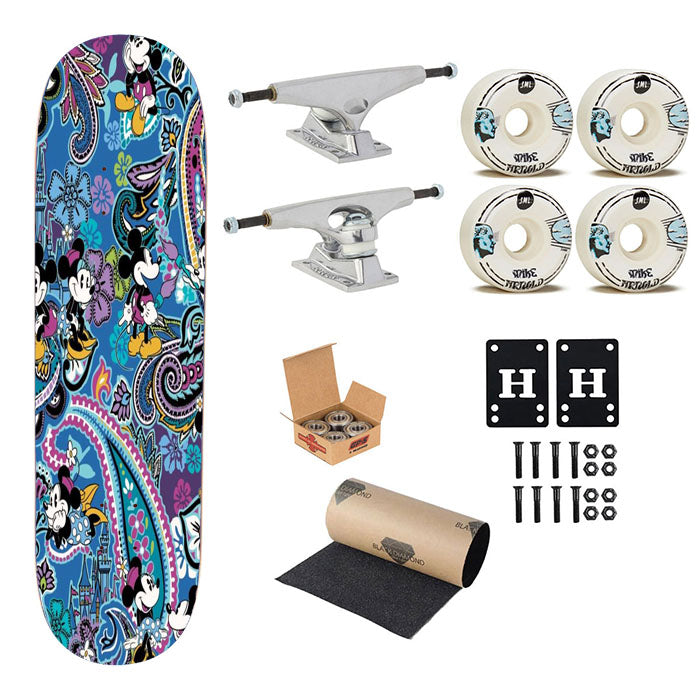 Vera Bradley Paisley Mickey And Minnie Mouse Skateboard Complete Board 8.0" X 31.75"