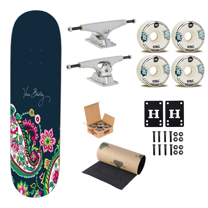 Vera Bradley Petal Paisley Skateboard Complete Board 8.0" X 31.75"