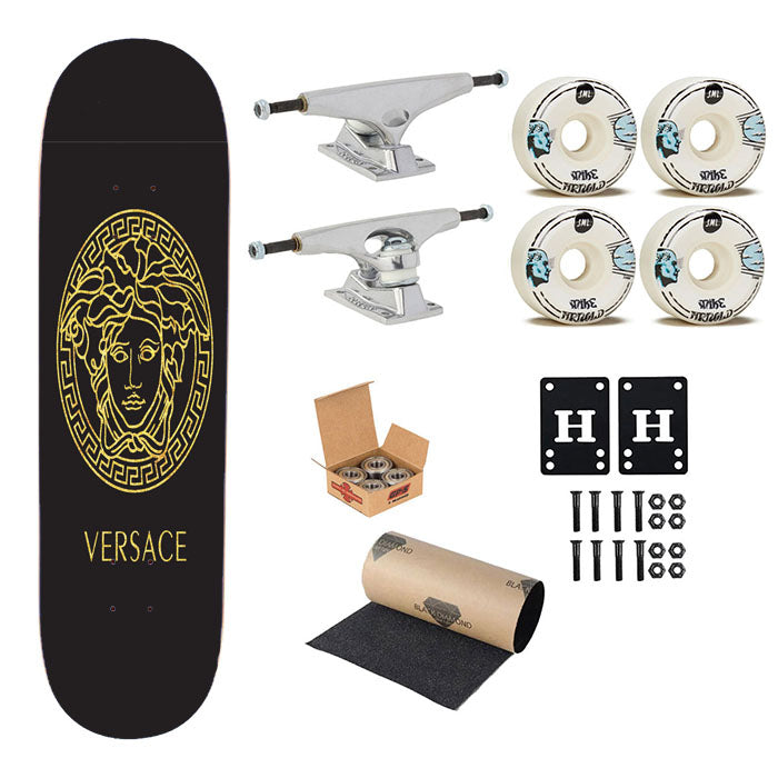 Versace Black Gold Skateboard Complete Board 8.0" X 31.75"