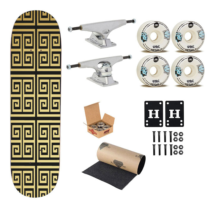 Versace Gold Pattern Skateboard Complete Board 8.0" X 31.75"