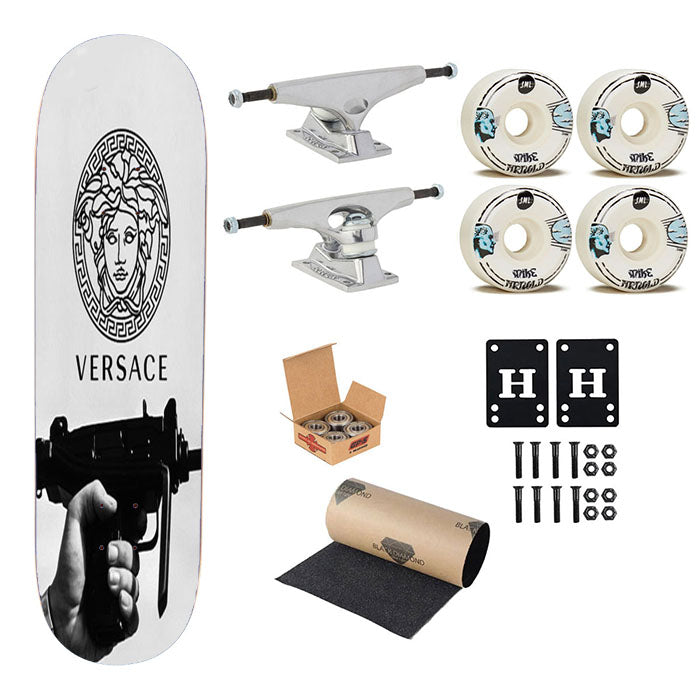Versace Logo Gun Skateboard Complete Board 8.0" X 31.75"
