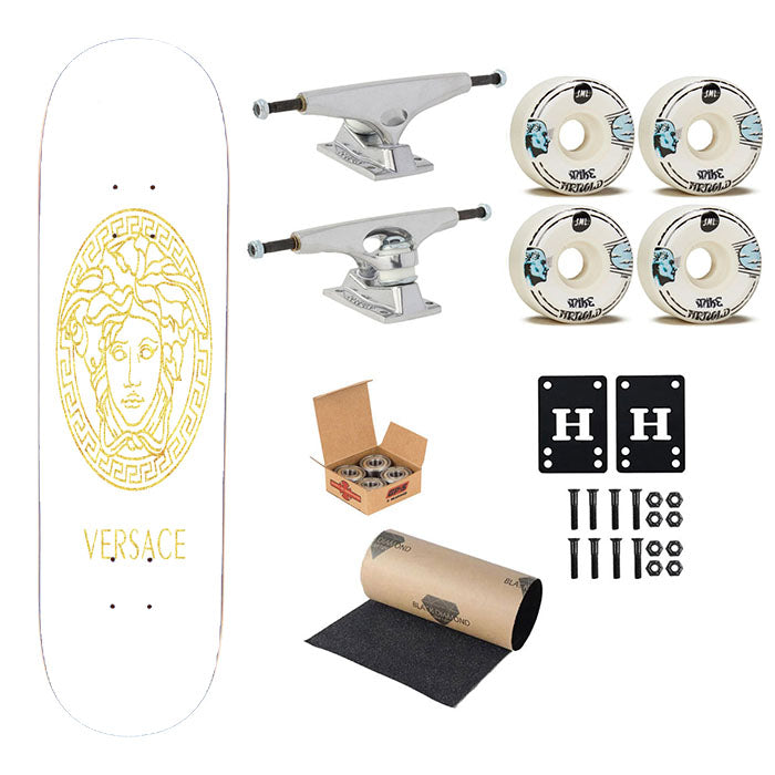 Versace White Gold Skateboard Complete Board 8.0" X 31.75"