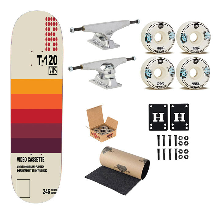 Vhs Design Cover Skateboard Complete Board 8.0" X 31.75"
