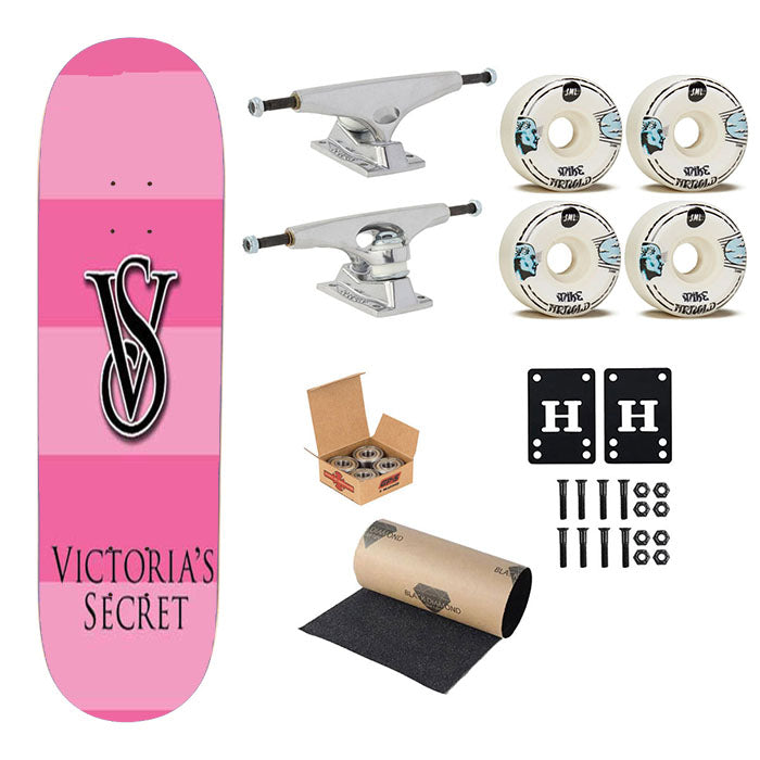 Victoria'S Secret Logo Stripes Skateboard Complete Board 8.0" X 31.75"