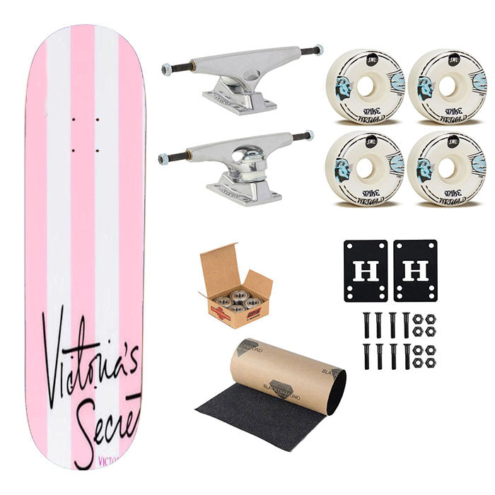 Victoria Secret Pink Skateboard Complete Board 8.0" X 31.75"