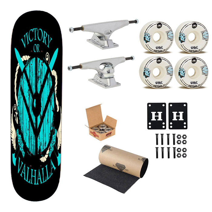 Victory Or Valhalla Shield Maiden Skateboard Complete Board 8.0" X 31.75"