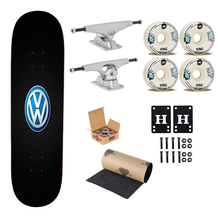 Volkwages Car Carbon Fiber Logo Wallpaper Skateboard Complete Board 8.0" X 31.75"
